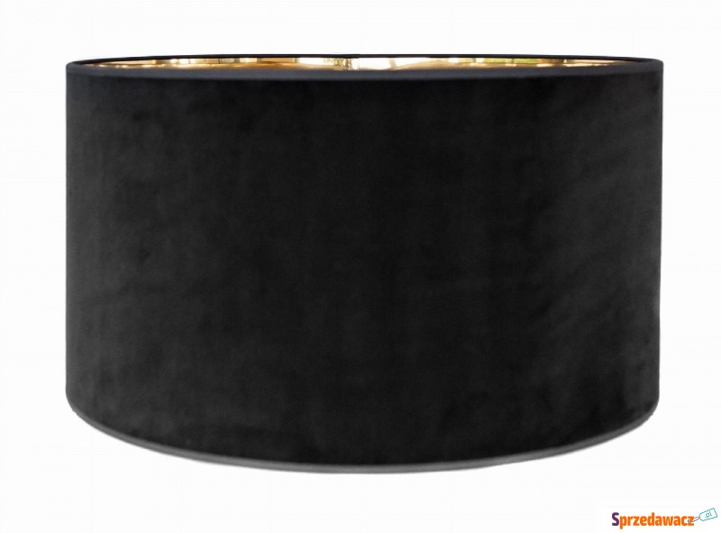 Abażur Velvet Cylinder Czarno-Złoty 35x20cm - Klosze - Krosno
