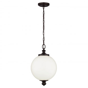 Lampa Sufitowa, Wisząca Globe L Brąz, Biały 30x30x49cm