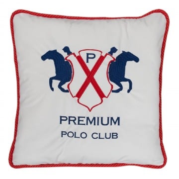 Haftowana Poduszka Polo Club Granat, Biel, Czerwień 45x45cm - dowolny kolor