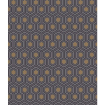 Tapeta Cole and Son Hicks' Hexagon Grey/Gold/Charcoal