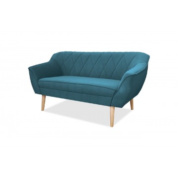 Sofa 2-osobowa welurowa niebieska Royal Velvet