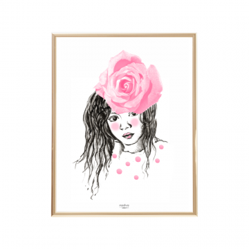 Grafika Girl with Rose - różne rozmiary