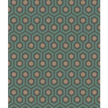 Tapeta Cole and Son Hicks' Hexagon Teal/Bronze/Soot