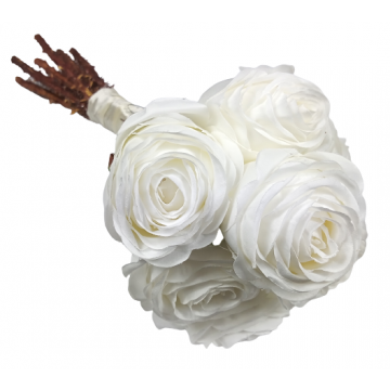 Bukiet 9 Róż Białych 36cm