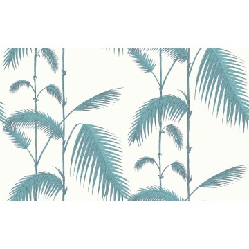 Tapeta Cole and Son Palm Leaves Teal/White