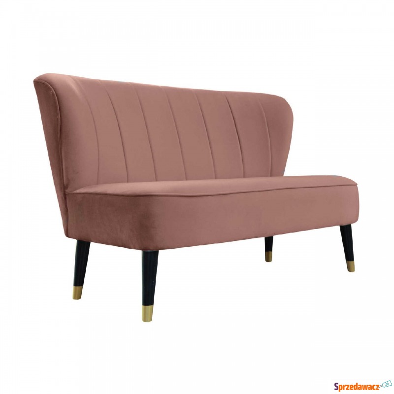 Sofa 2-osobowa NOA na drewnianych nogach różowym - Sofy, fotele, komplety... - Kutno