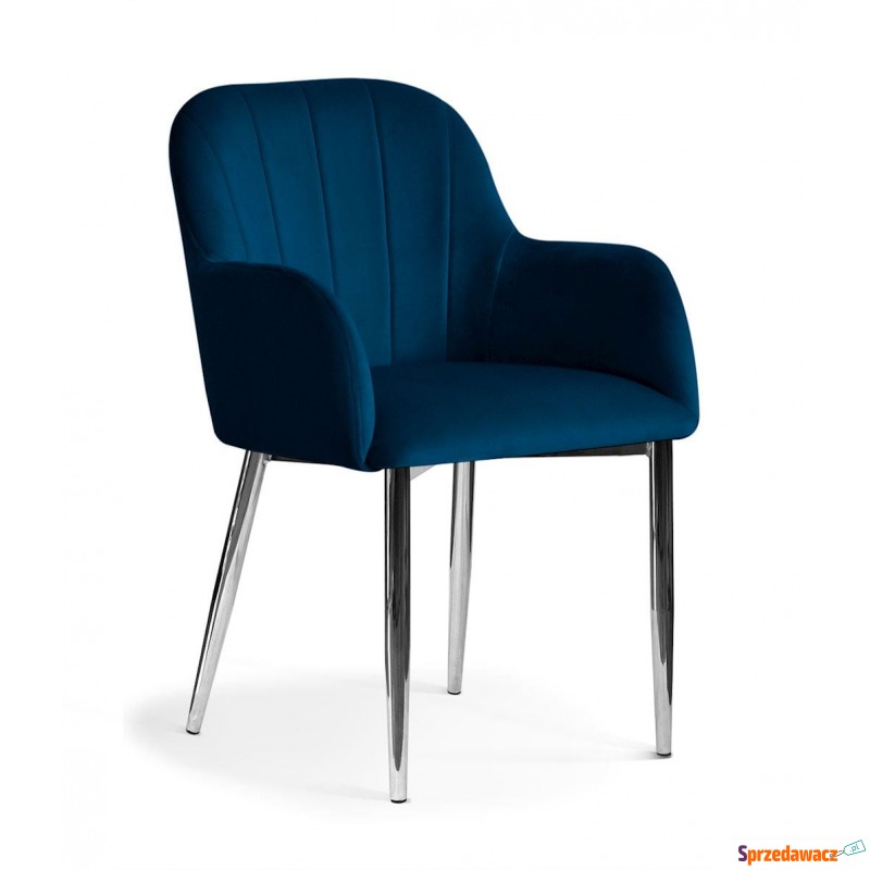Krzesło Tallo Ciemno-Niebieskie, Kolor Nóg Do... - Krzesła kuchenne - Gdynia