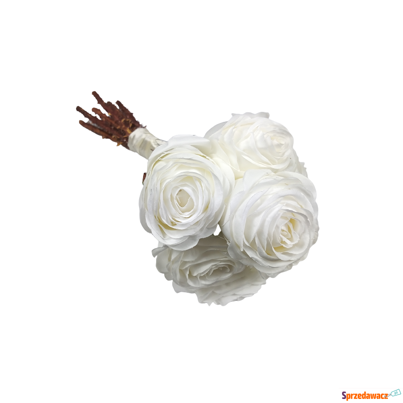 Bukiet 9 Róż Białych 36cm - Pozostałe dekoracje - Konin
