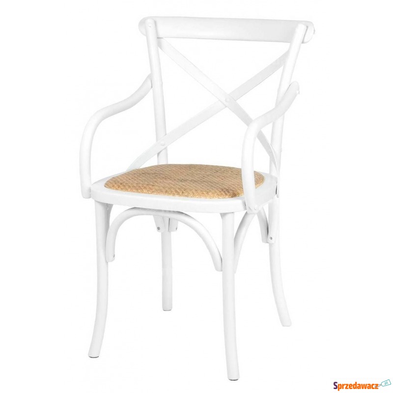 Krzesło Reno Drewniane z Podłokietnikami Białe... - Krzesła kuchenne - Włocławek