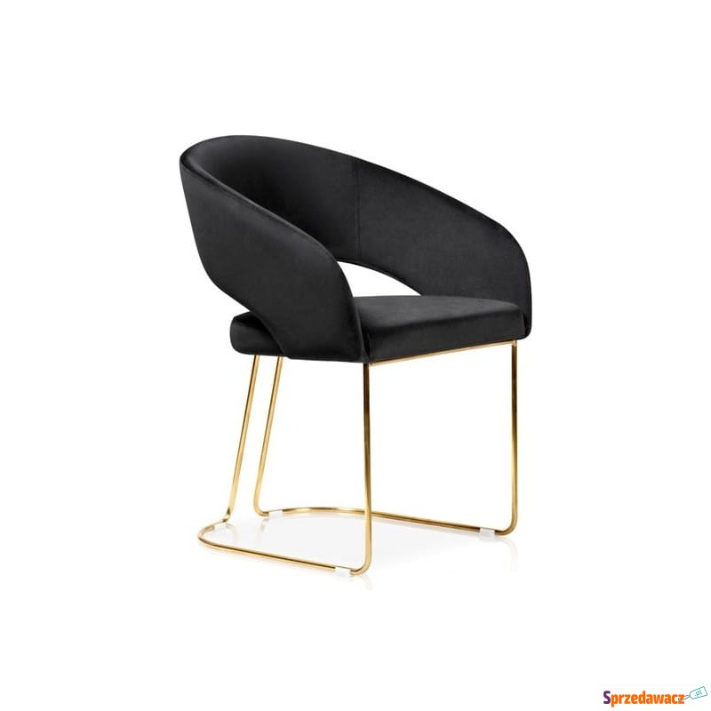 Krzesło Manola - Czarny, Złote Nogi 60x55x79cm - Krzesła kuchenne - Ciechanów