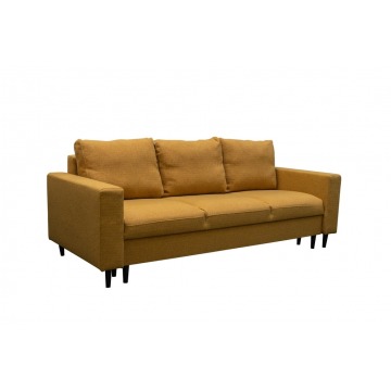  - Sofa na drewnianych nogach musztardowa WAVE 