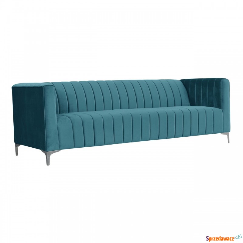  - Sofa 3-osobowa na metalowych nogach niebieska - Sofy, fotele, komplety... - Ostrowiec Świętokrzyski
