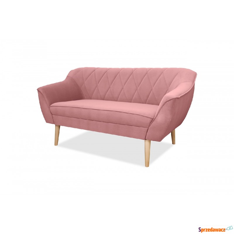  - Sofa 2-osobowa różowa tkanina Royal Velvet  - Sofy, fotele, komplety... - Kielce