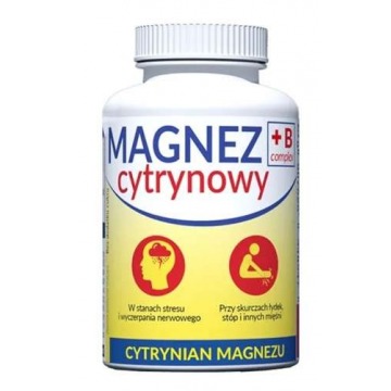 Magnez cytrynowy b-complex x 100 tabletek do ssania o smaku cytrynowym