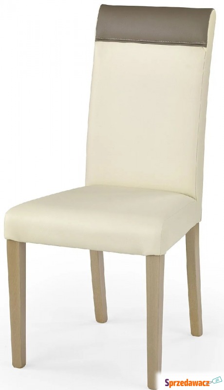 Krzesło drewniane tapicerowane Devon - kremowe - Krzesła do salonu i jadalni - Oleśnica