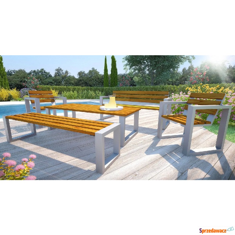 Komplet mebli ogrodowych 150cm Norin - 24 kolory - Stoły, ławy, stoliki - Olsztyn