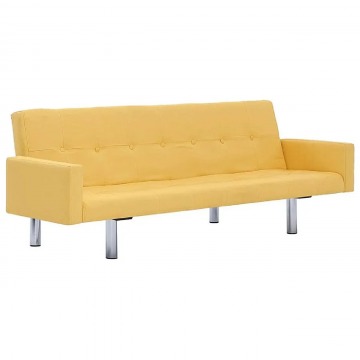 Rozkładana sofa Nesma z podłokietnikami - żółta