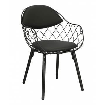 Druciane krzesło Palmi - czarne