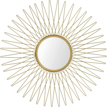Stylowe okrągłe złote lustro glamour - Orea