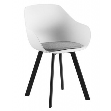 Skandynawskie krzesło kubełkowe Sophie - białe + czarne