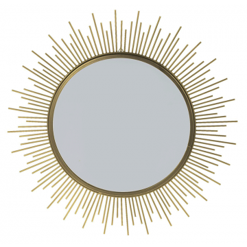 Okrągłe złote lustro w stylu glamour - Reos