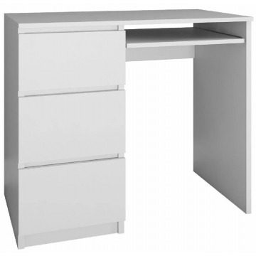 Nowoczesne biurko komputerowe lewostronne Blanco 2X - biały mat