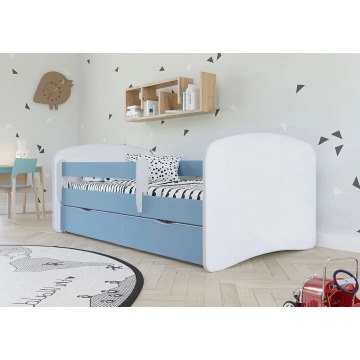 Łóżko dla chłopca z materacem Happy 2X 80x180 - niebieskie
