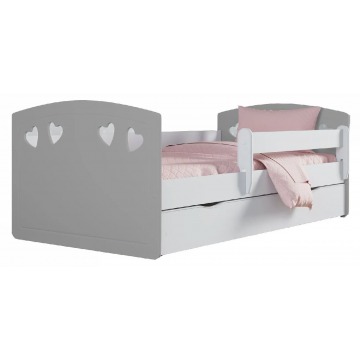Łóżko dla dziewczynki z szufladą Nolia 3X 80x140 - szare