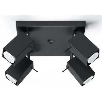 Kwadratowy plafon LED E789-Merids - czarny