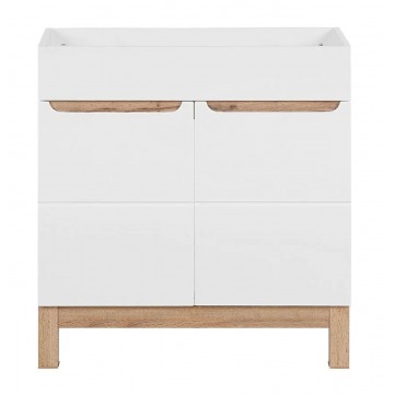 Stojąca szafka pod umywalkę Marsylia 3X 80 cm - Biały połysk