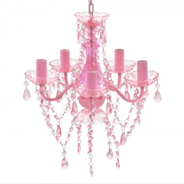 Różowy żyrandol świecznikowy z kryształkami do salonu - E960-Lovet