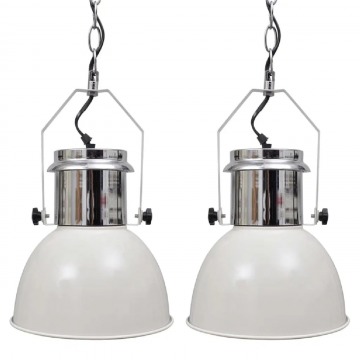 Białe loftowe lampy wiszące z regulacją 2 sztuki - E984-Berlog