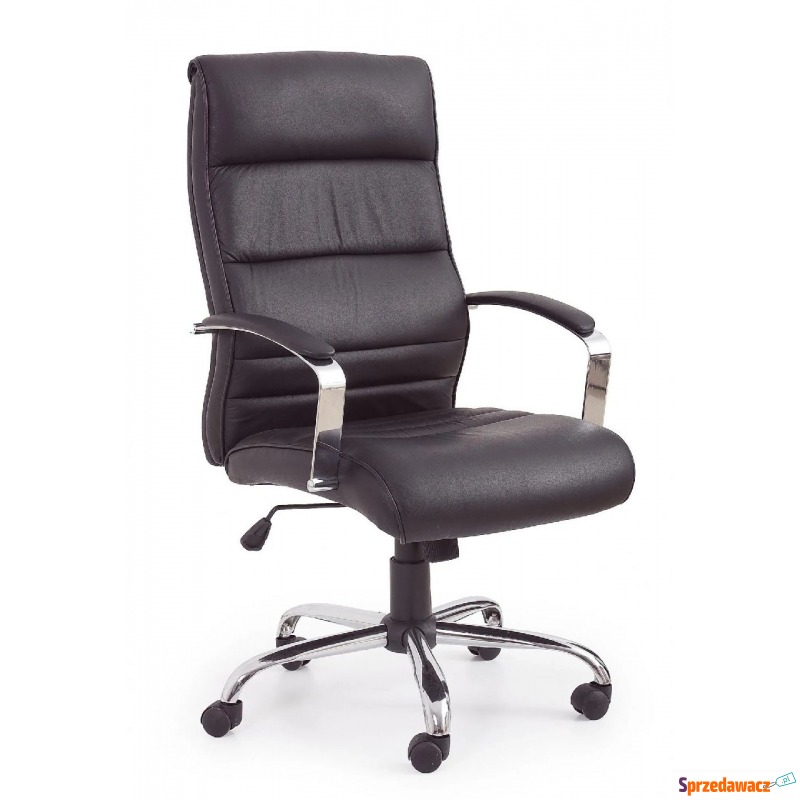 Fotel gabinetowy ze skóry naturalnej Canot - czarny - Krzesła biurowe - Grabówka
