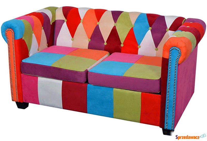 Sofa patchwork chesterfield Triss - dwuosobowa - Fotele, sofy ogrodowe - Mielec