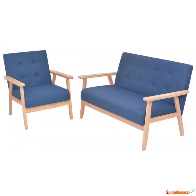 Niebieski komplet tapicerowanych sof wypoczyn... - Sofy, fotele, komplety... - Szczecinek