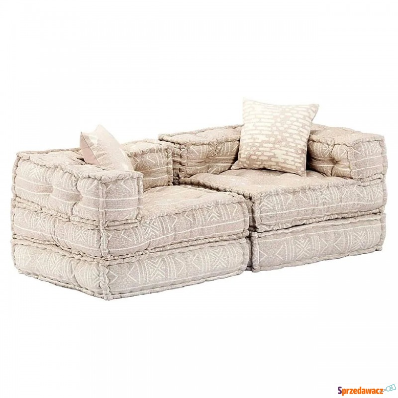 Dwuosobowa beżowa sofa modułowa - Demri 3D - Sofy, fotele, komplety... - Augustów