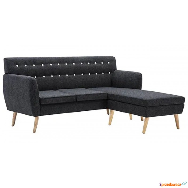 Tapicerowana pikowana sofa Larisa 2D - ciemnoszara - Fotele, sofy ogrodowe - Krzeszów