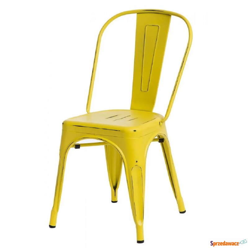 Loftowe krzesło Kimmi 4X - żółte - Krzesła kuchenne - Paczkowo