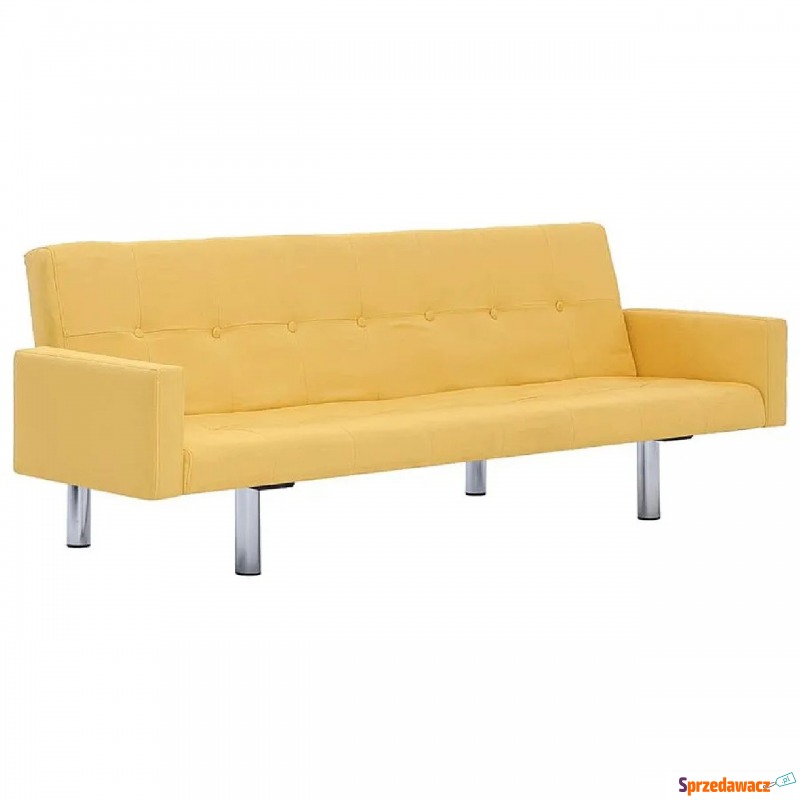 Rozkładana sofa Nesma z podłokietnikami - żółta - Sofy, fotele, komplety... - Legnica