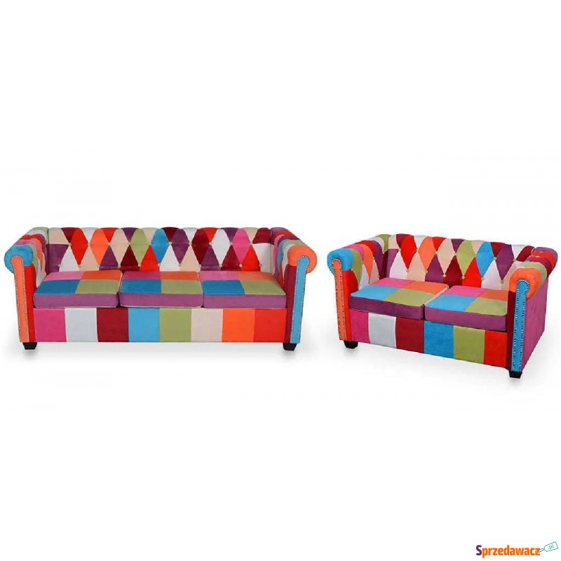 Komplet wypoczynkowy w stylu patchwork Hollie - Sofy, fotele, komplety... - Żagań