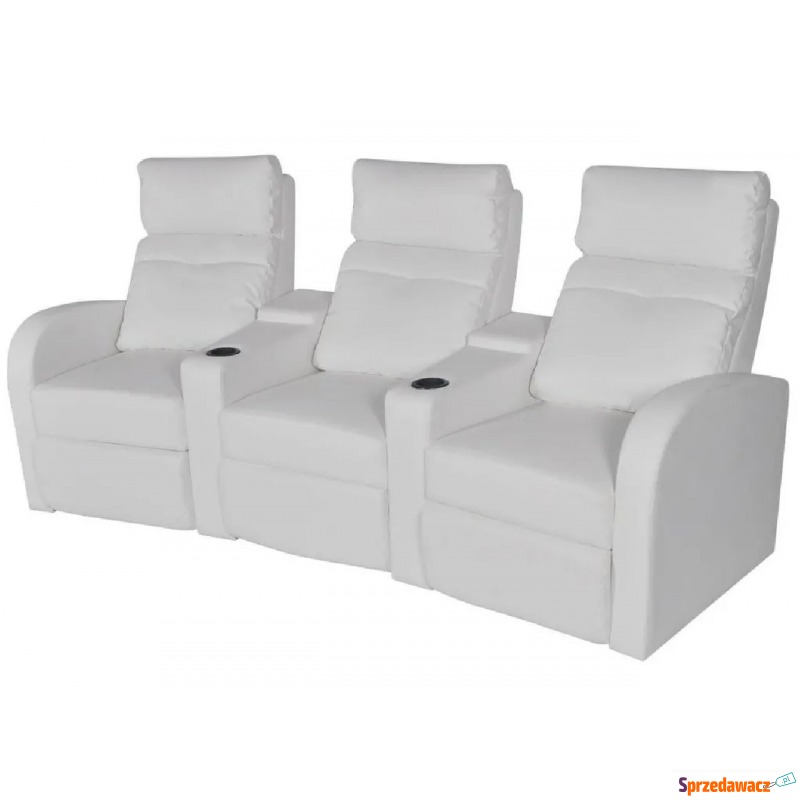 Nowoczesne, białe 3-osobowe fotele – Milson - Sofy, fotele, komplety... - Zaścianki