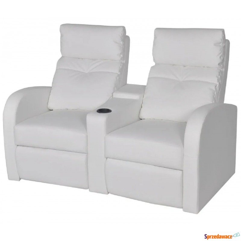 Podwójne, białe fotele kinowe – Karlen - Sofy, fotele, komplety... - Elbląg
