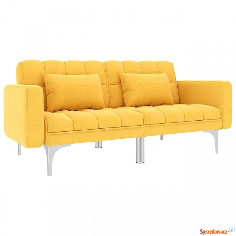 Rozkładana żółta kanapa z poduszkami - Harris - Sofy, fotele, komplety... - Tczew