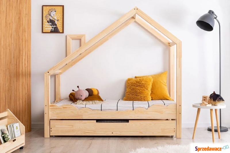 Drewniane łóżko dziecięce domek z szufladą Lu... - Meble dla dzieci - Legnica