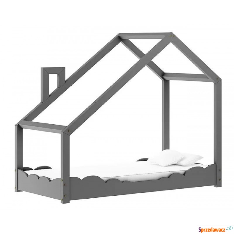 Drewniane łóżko dziecięce domek Lumo 5X - Szare - Meble dla dzieci - Elbląg