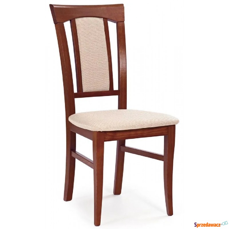 Krzesło drewniane tapicerowane Rumer - czereśnia... - Krzesła do salonu i jadalni - Słupsk