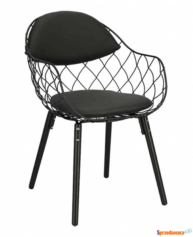 Druciane krzesło Palmi - czarne - Krzesła do salonu i jadalni - Kwidzyn