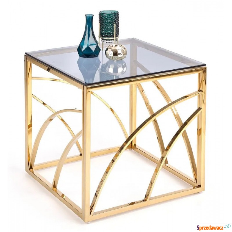 Szklany stolik kawowy Cristal 3X - Złoty - Stoły, stoliki, ławy - Radomsko