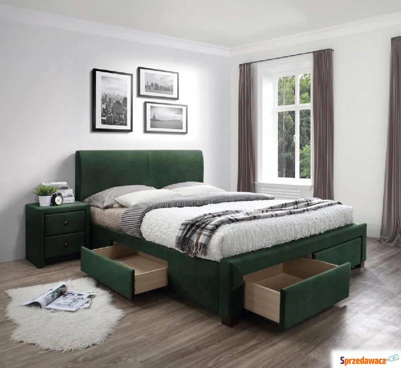 Podwójne łóżko z szufladami Moris 4X - zielone - Łóżka - Jelenia Góra