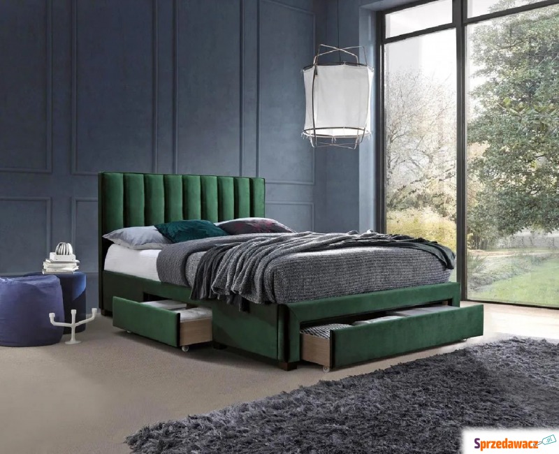 Podwójne łóżko z szufladami Merina - zielone - Łóżka - Gliwice